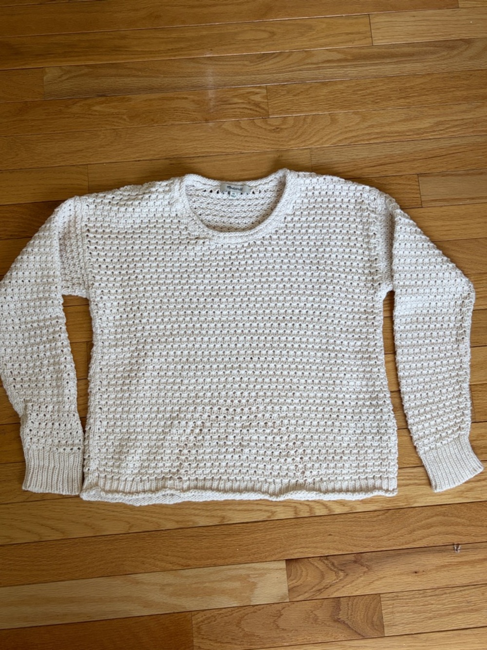 Madewell Women's Cream Open-Knit Sweater